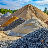Heap of gravel and sand. Heap of gravel and sand.